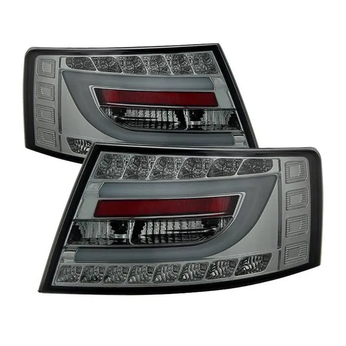 Spyder 05-08 Audi A6 4Dr V2 Tail Lights Led Bar Smoked 1