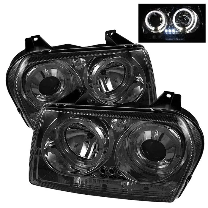 Spyder 05-08 Chrysler 300 Projector Headlights Smoked 1