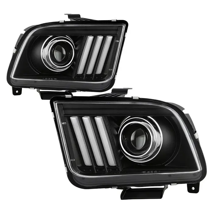 Spyder 05-08 Ford Mustang Projector Headlights Apex Led Black 1