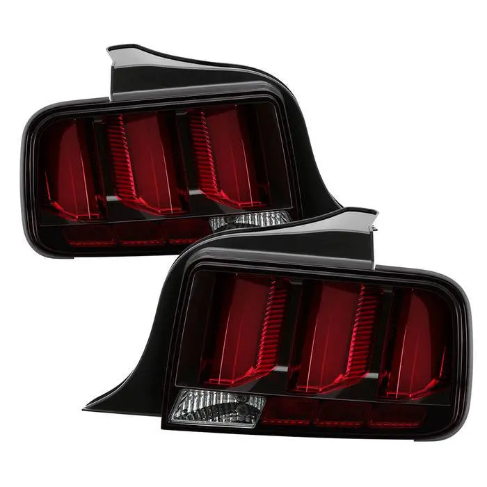 Spyder 05-09 Ford Mustang Tail Lights Led Bar Black Red 1