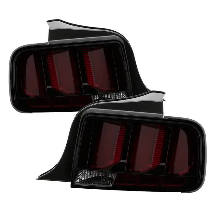 Spyder 05-09 Ford Mustang Tail Lights Led Bar Smoked Red 1