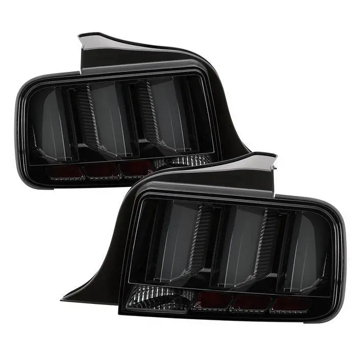 Spyder 05-09 Ford Mustang Tail Lights Led Bar Smoked White 1