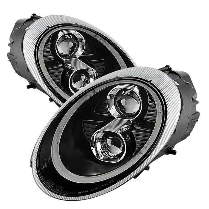 Spyder 05-09 Porsche 911 997 Projector Headlights Drl Black 1