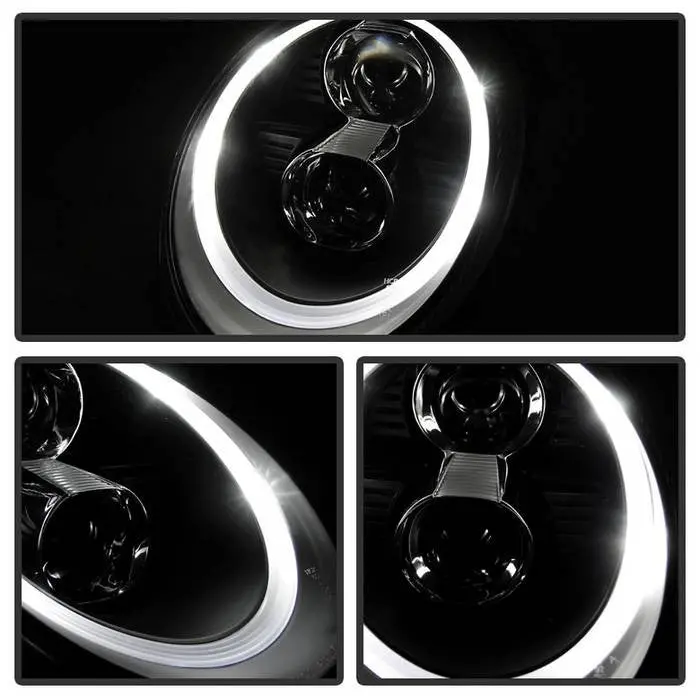 Spyder 05-09 Porsche 911 997 Projector Headlights Drl Black 2