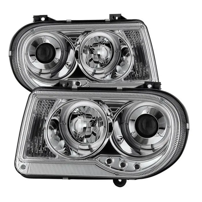 Spyder 05-10 Chrysler 300C Projector Headlights Chrome 1