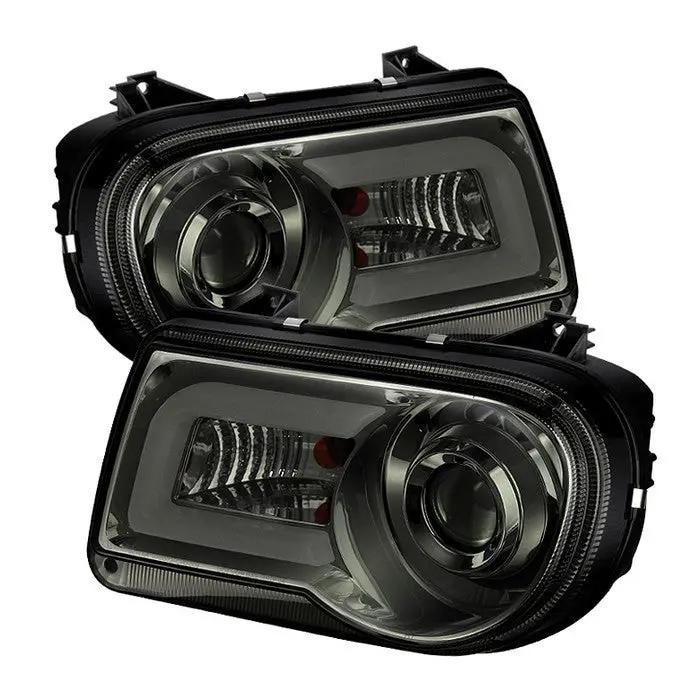 Spyder 05-10 Chrysler 300C Projector Headlights Led Smoked 1