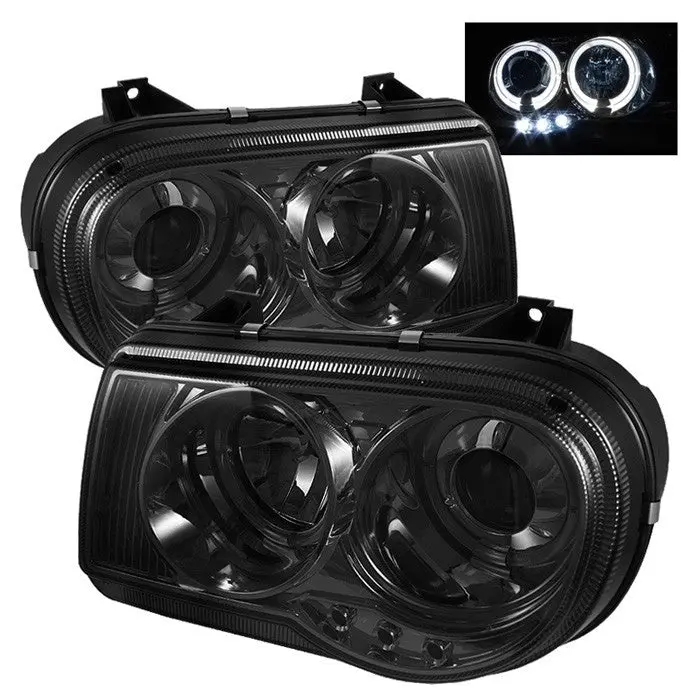 Spyder 05-10 Chrysler 300C Projector Headlights Smoked 1