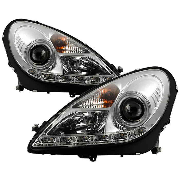 Spyder 05-10 Mercedes Slk Projector Headlights Led Chrome Oem Xenon 1