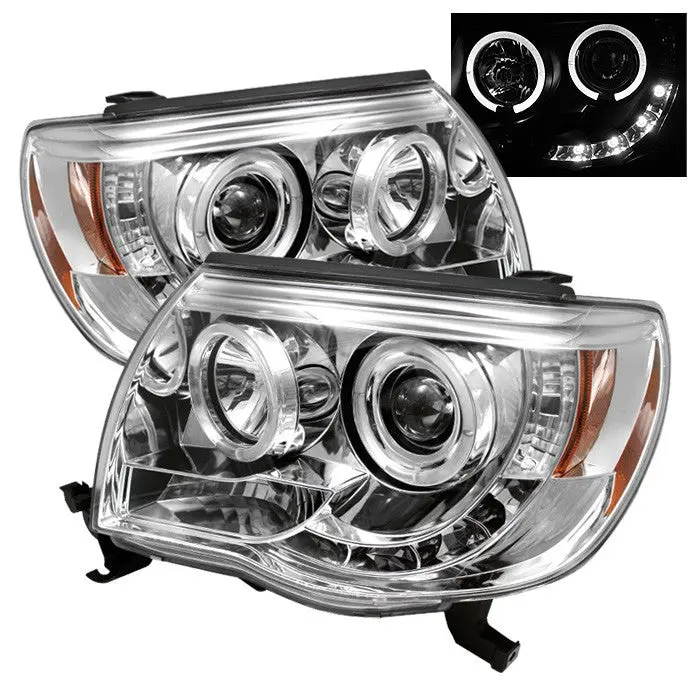 Spyder 05–11 Toyota Tacoma Projector Headlights Led Halo Chrome 1