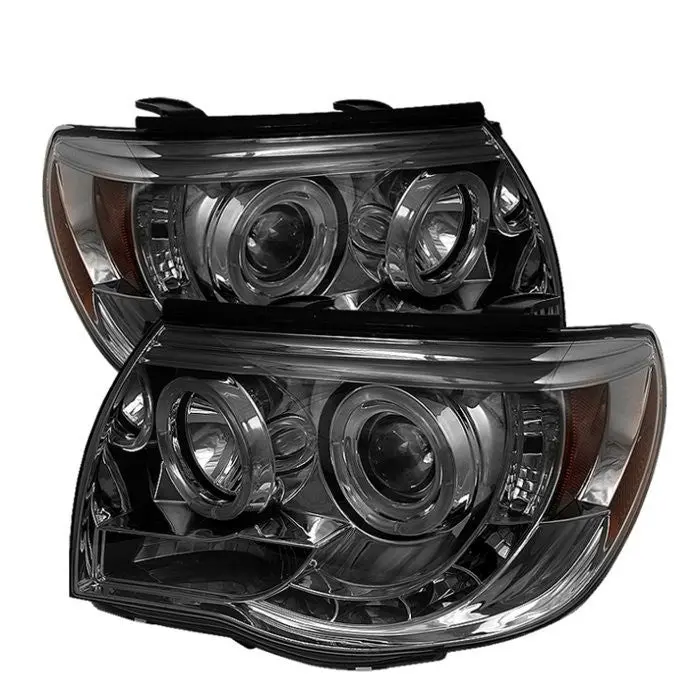 Spyder 05–11 Toyota Tacoma Projector Headlights Led Halo Smoked 1