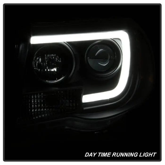 Spyder 05–11 Toyota Tacoma Projector Headlights V2 Light Bar Drl Black 2