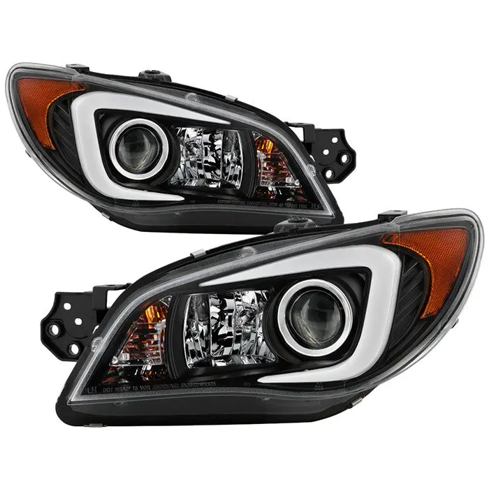 Spyder 06–07 Impreza/Wrx Projector Headlights Drl Bar Black 1