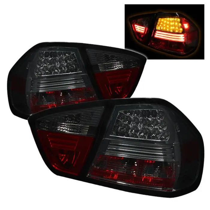 Spyder 06-08 Bmw 3-Series E90 4Dr Led Tail Lights Smoked 1