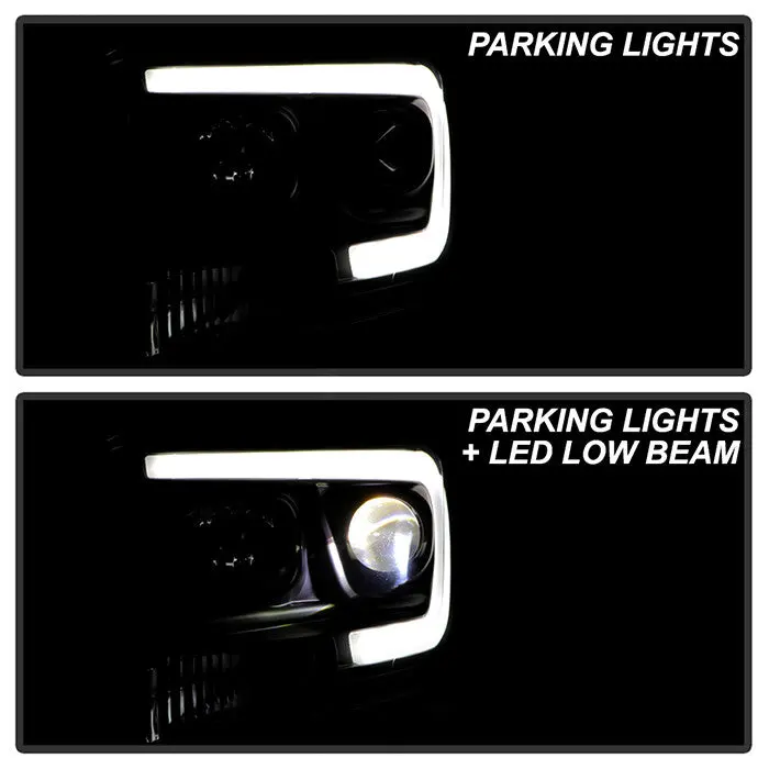 Spyder 06-08 Dodge Ram 1500-3500 Projector Headlights Platinum Black 2