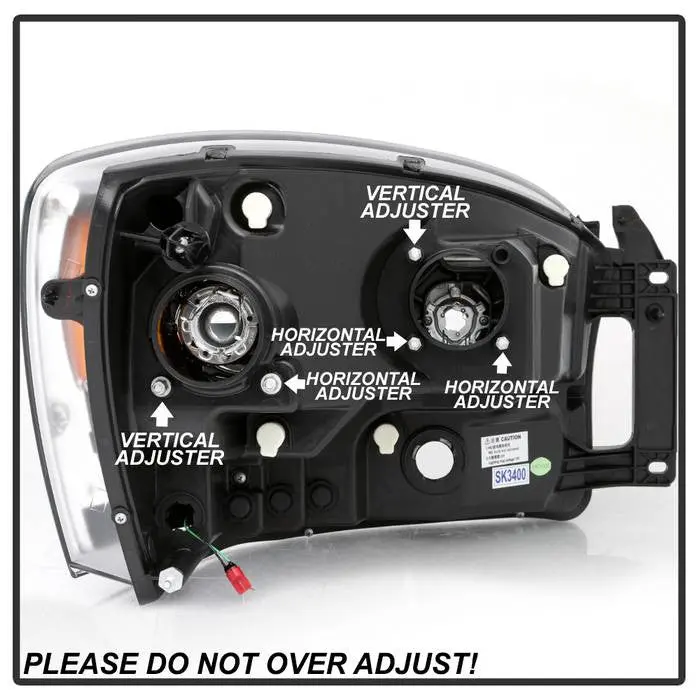 Spyder 06-08 Dodge Ram 1500-3500 Projector Headlights V2 Black 2