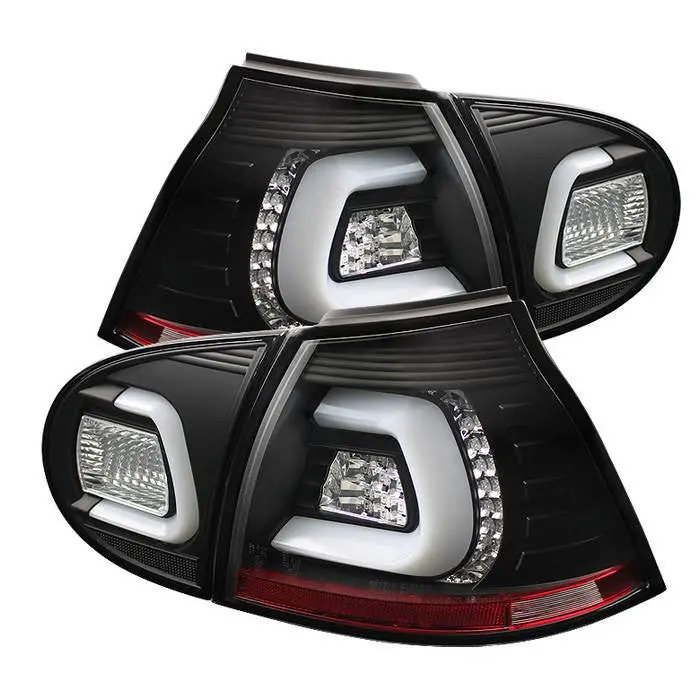 Spyder 06-09 Vw Golf V Turn Signal Led Tail Lights Black 1