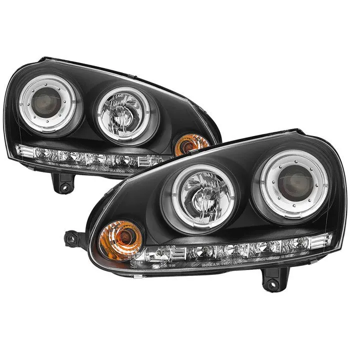 Spyder 06–09 Vw Gti/Jetta/Rabbit Projector Headlights Led Drl Black 1