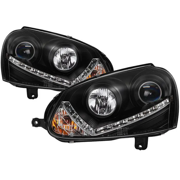 Spyder 06–09 Vw Gti/Jetta/Rabbit Projector Headlights Xenon Black 1