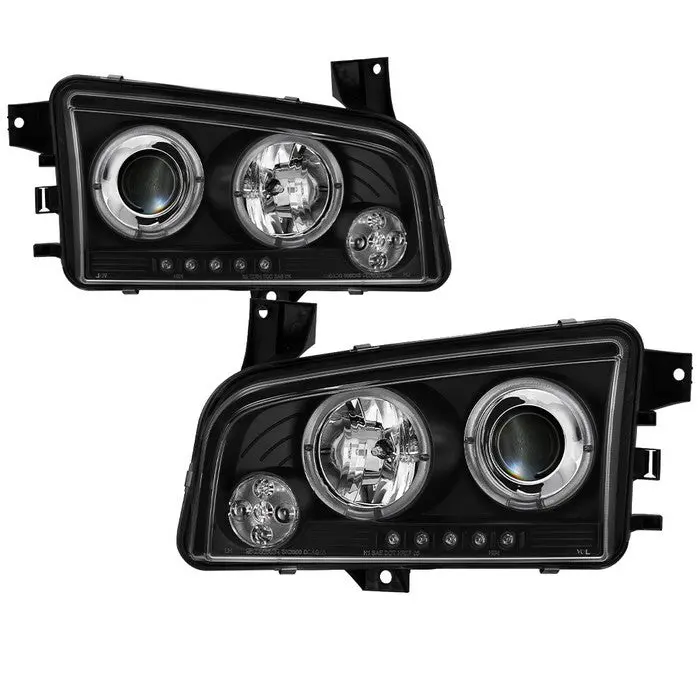 Spyder 06-10 Dodge Charger Projector Headlights Black 1