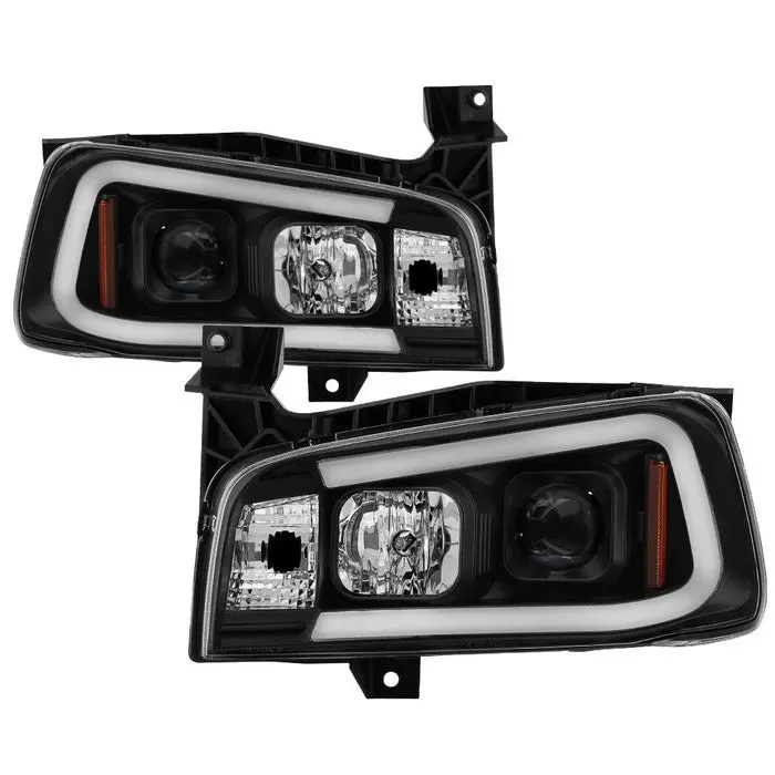Spyder 06-10 Dodge Charger Projector Headlights Led Bar 1Pc Black 1