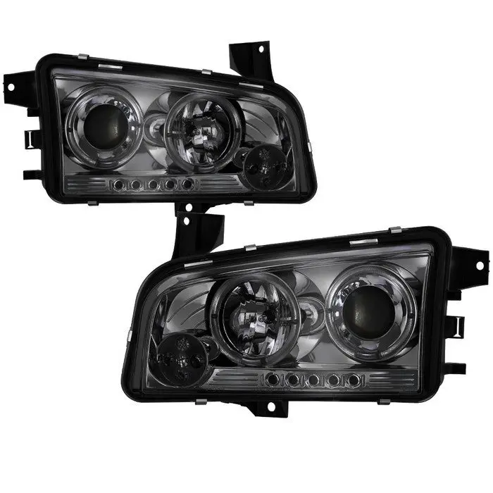 Spyder 06-10 Dodge Charger Projector Headlights Smoked 1