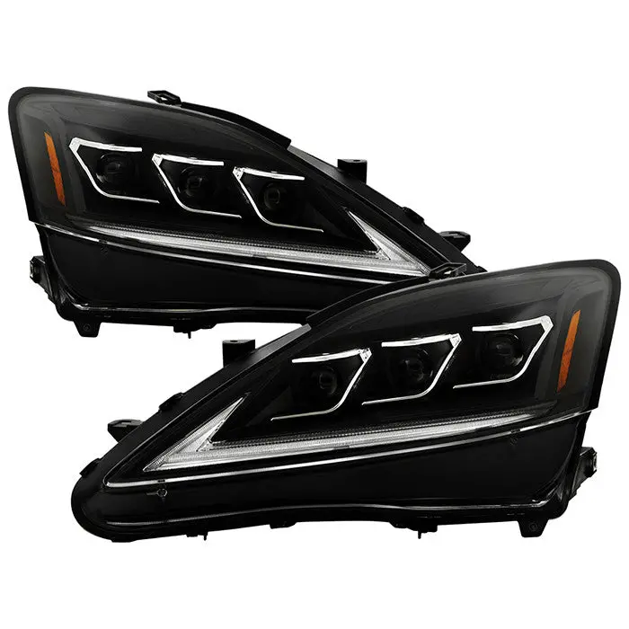 Spyder 06-10 Lexus Is250/Is350 Projector Headlights Apex Led Black 1