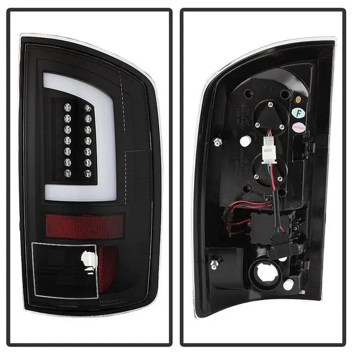 Spyder 07-08 Dodge Ram 1500 2500 3500 Tail Lights Led Bar V3 Black 2