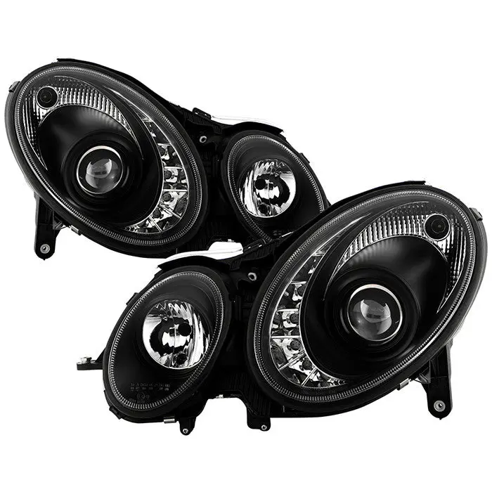 Spyder 07-09 Mercedes E-Class Projector Headlights Led Drl Black 1