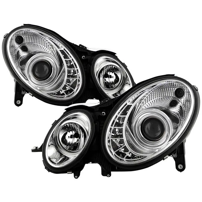 Spyder 07-09 Mercedes E-Class Projector Headlights Led Drl Chrome 1