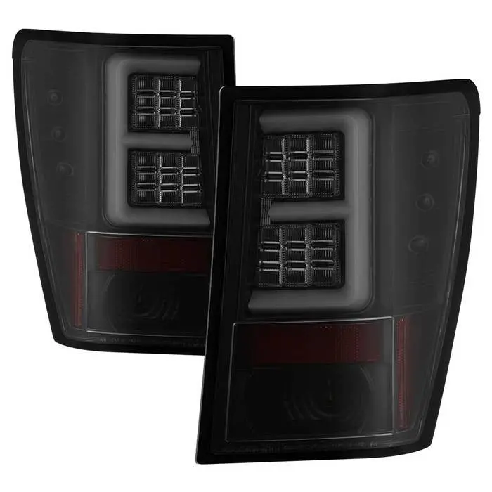 Spyder 07-10 Jeep Grand Cherokee Tail Lights Led Bar Smoked 1