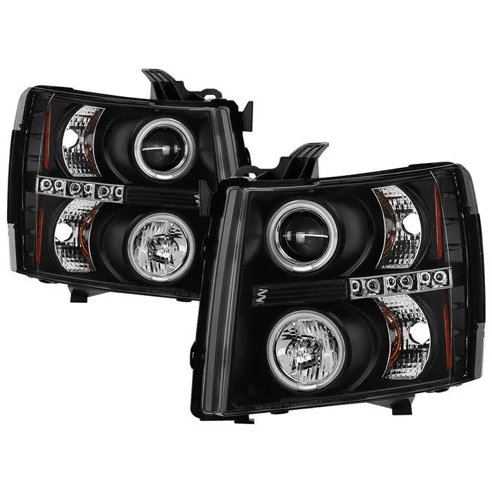 Spyder 07-13 Chevy Silverado Projector Headlights Ccfl Black 1