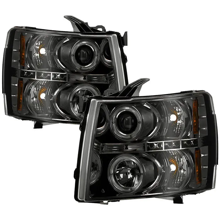 Spyder 07-13 Chevy Silverado Projector Headlights Led Smoked 1