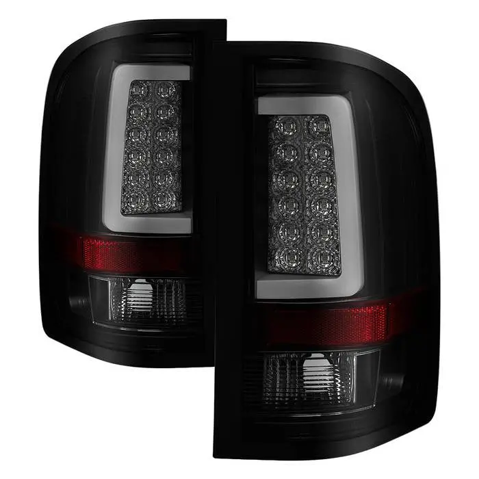 Spyder 07-13 Chevy Silverado Tail Lights Led Bar V3 Smoked 1