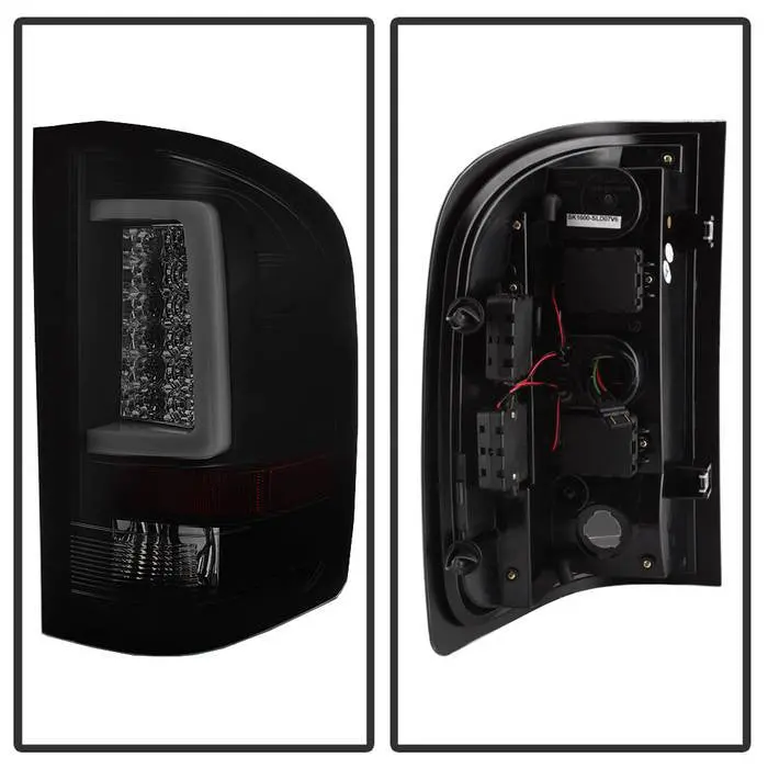 Spyder 07-13 Chevy Silverado Tail Lights Led Bar V3 Smoked 2