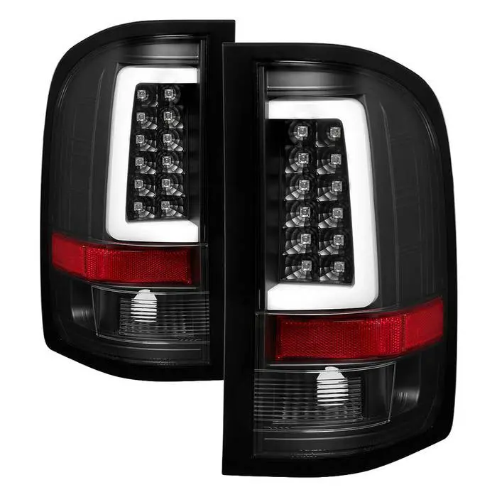 Spyder 07-13 Chevy Silverado V3 Tail Lights Led Bar Black 1