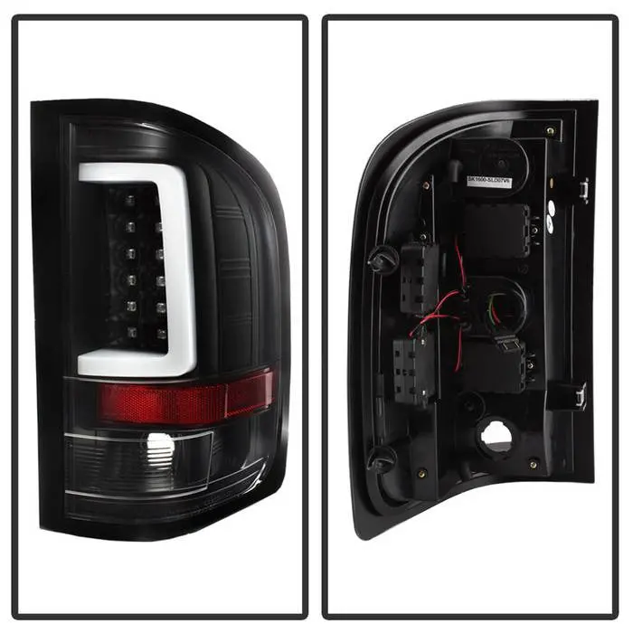Spyder 07-13 Chevy Silverado V3 Tail Lights Led Bar Black 2