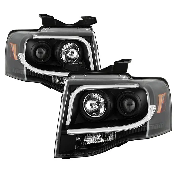Spyder 07-13 Ford Expedition Projector Headlights Black 1