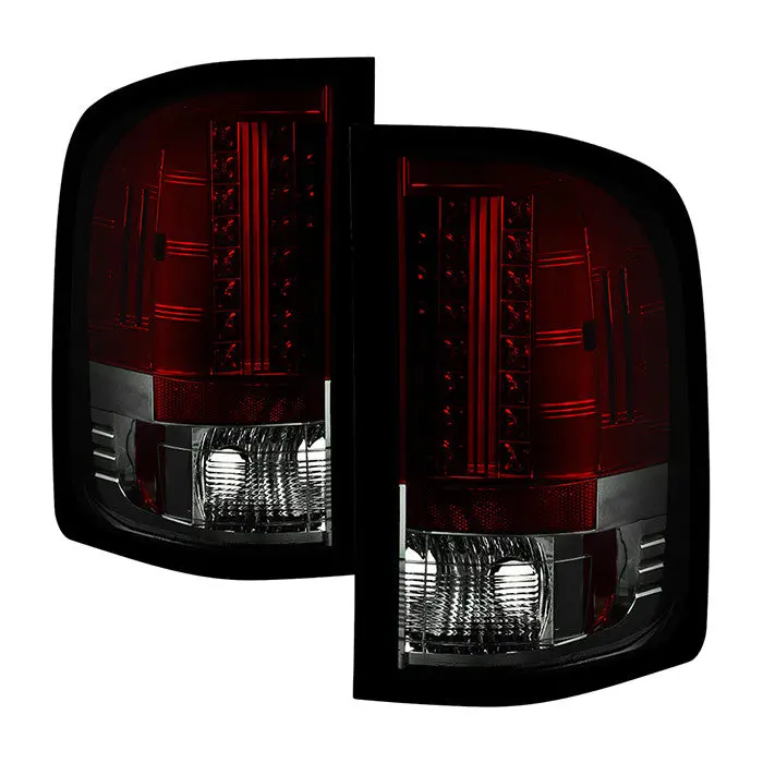 Spyder 07-13 Silverado 1500 2500Hd 3500Hd Led Tail Lights Red Smoked 1