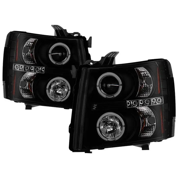 Spyder 07-13 Silverado Projector Headlights Led Black Smoked 1