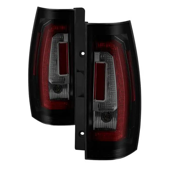 Spyder 07-14 Gmc Yukon Denali V2 Tail Lights Led Bar Black Smoked 1