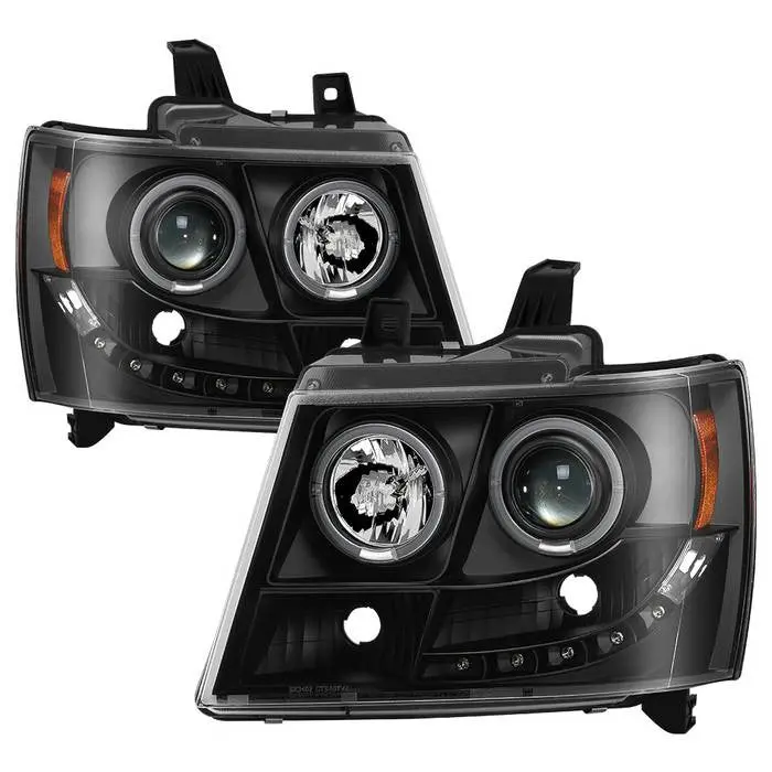 Spyder 07-14 Tahoe/Suburban Projector Headlights Led All Black 1