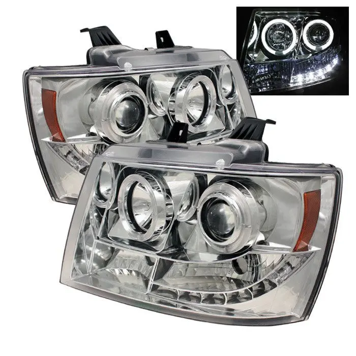 Spyder 07-14 Tahoe/Suburban Projector Headlights Led Chrome 1