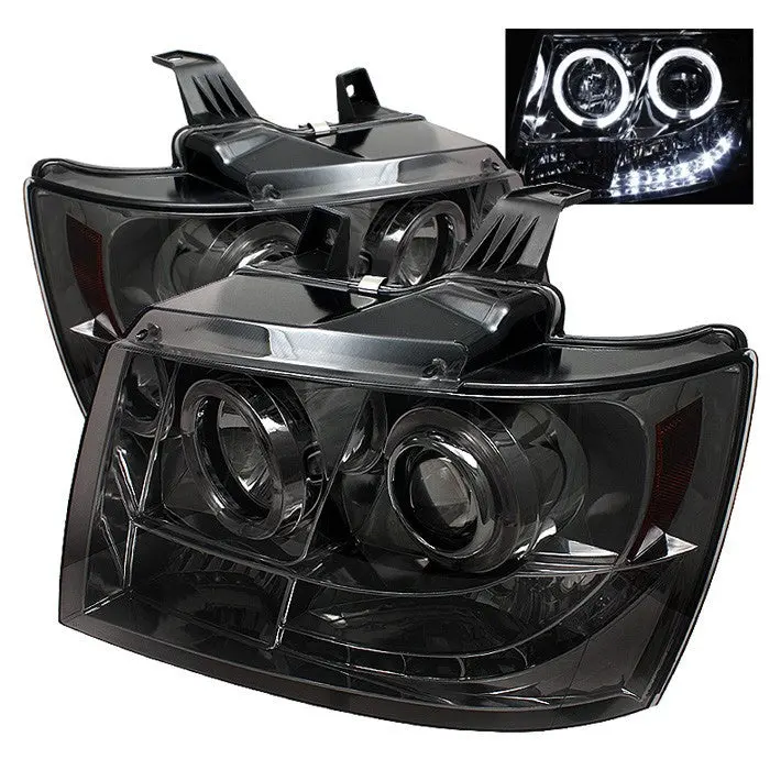 Spyder 07-14 Tahoe/Suburban Projector Headlights Smoked 1