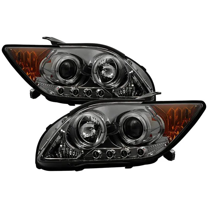 Spyder 08–10 Scion Tc Halo Projector Headlights Smoked 1