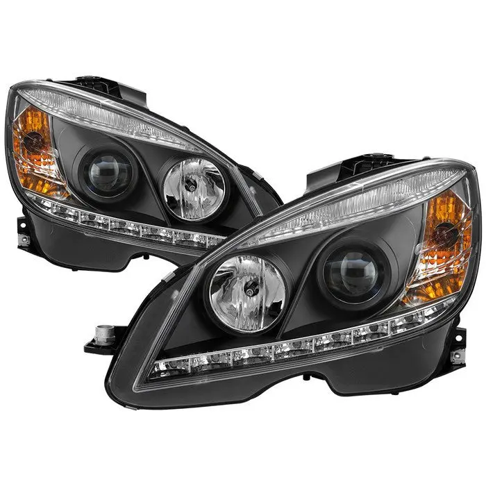 Spyder 08-11 Mercedes C-Class W204 Projector Headlights Led Black 1