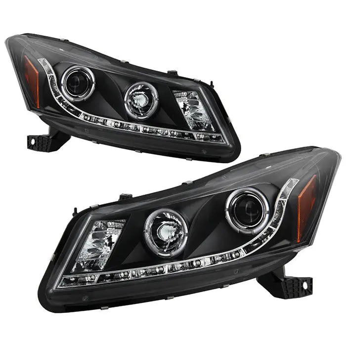 Spyder 08-12 Honda Accord 4Dr Projector Headlights Led Black 1