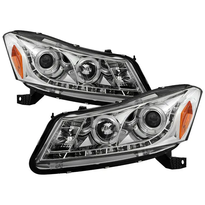 Spyder 08-12 Honda Accord 4Dr Projector Headlights Led Chrome 1