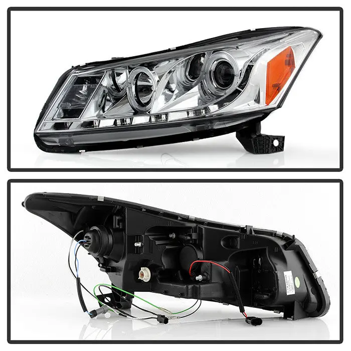 Spyder 08-12 Honda Accord 4Dr Projector Headlights Led Chrome 2