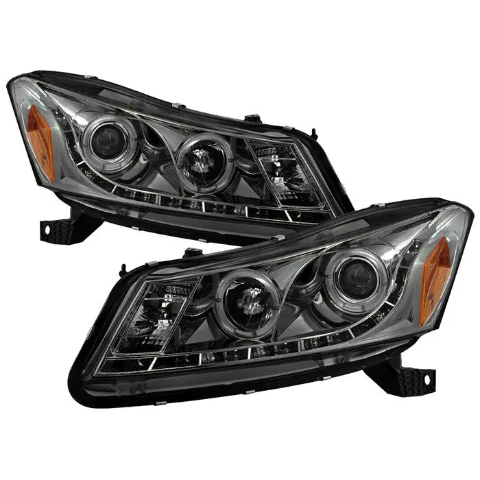 Spyder 08-12 Honda Accord 4Dr Projector Headlights Led Smoked 1