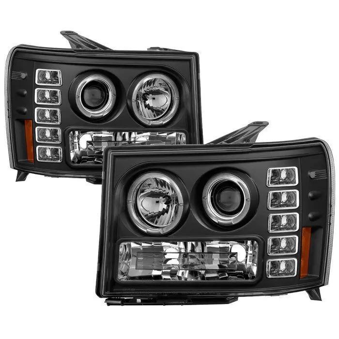 Spyder 08-13 Gmc Sierra Denali Projector Headlights Led Black 1